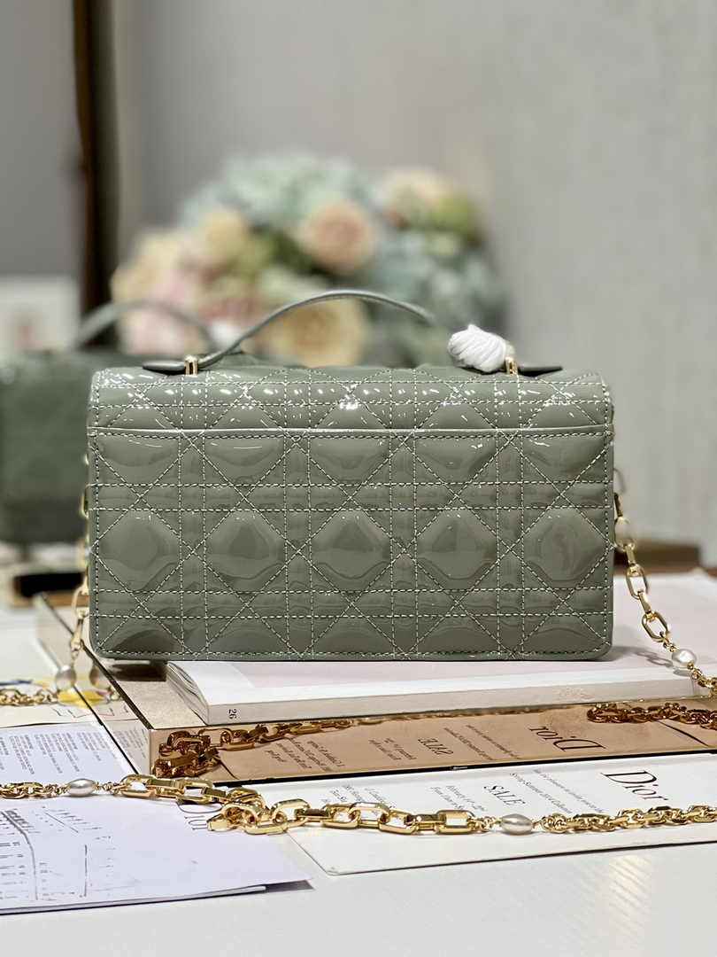 Dior S0980 MISS DIOR MINI BAG Gray Patent leather - Default Title - View 5