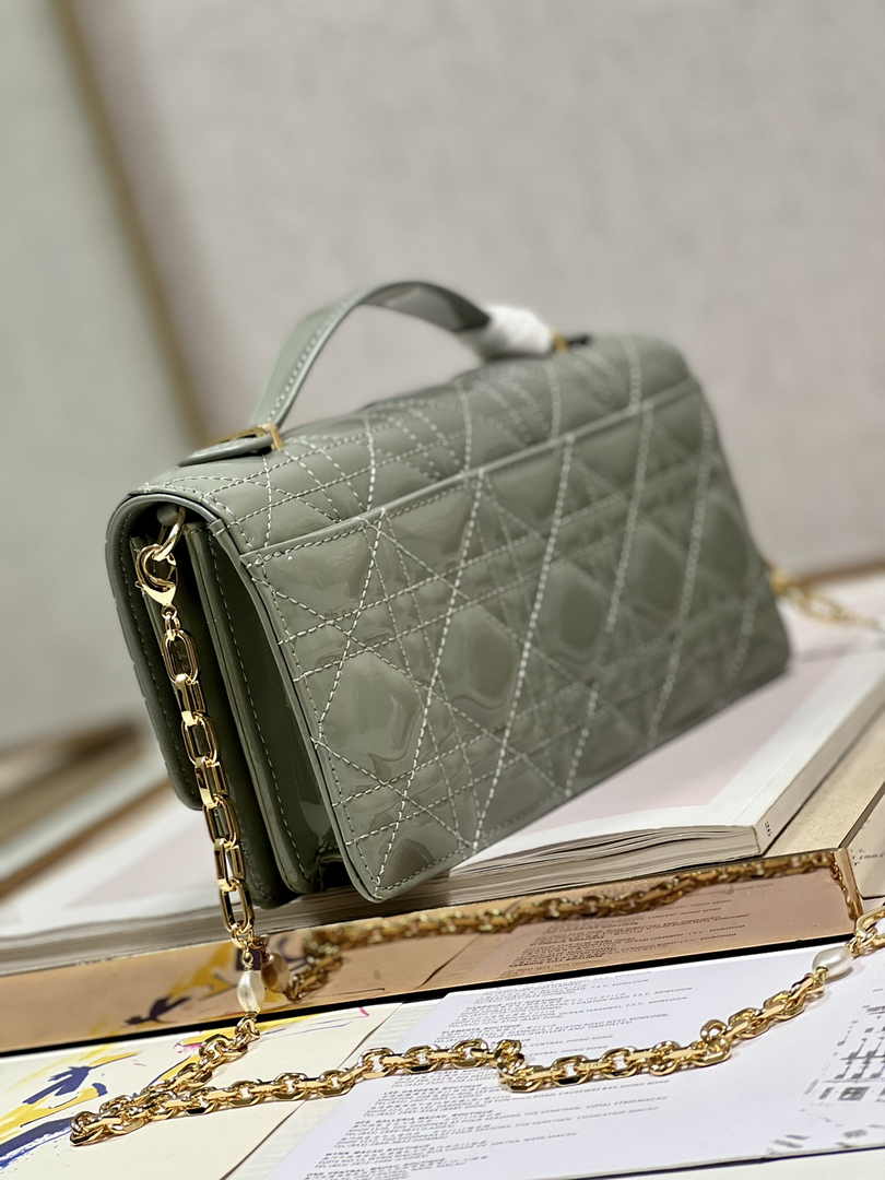 Dior S0980 MISS DIOR MINI BAG Gray Patent leather - Default Title - View 6