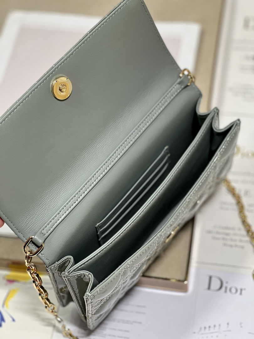 Dior S0980 MISS DIOR MINI BAG Gray Patent leather - Default Title - View 8