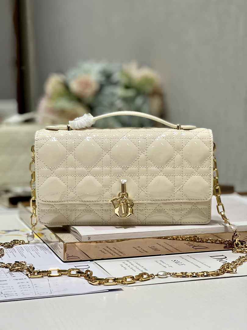 Dior S0980 MISS DIOR MINI BAG Beige Cannage Lambskin - Default Title - View 1