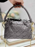 Dior S0981 Mini Lady Milly Bag Gray Cannage Lambskin - Default Title - View 1