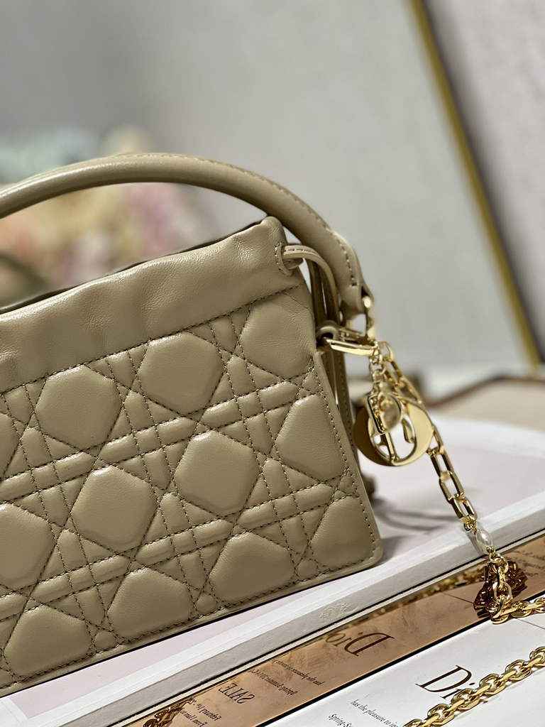 Dior S0981 Mini Lady Milly Bag Dark Beige Cannage Lambskin - Default Title - View 4