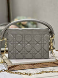 Dior S0981 Mini Lady Milly Bag Silver Gray Cannage Lambskin - Default Title - View 1