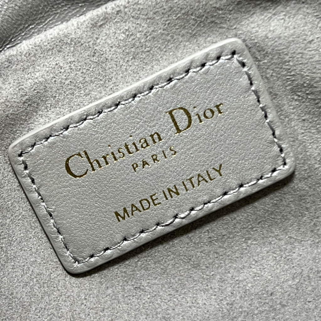 Dior S0981 Mini Lady Milly Bag Silver Gray Cannage Lambskin - Default Title - View 8