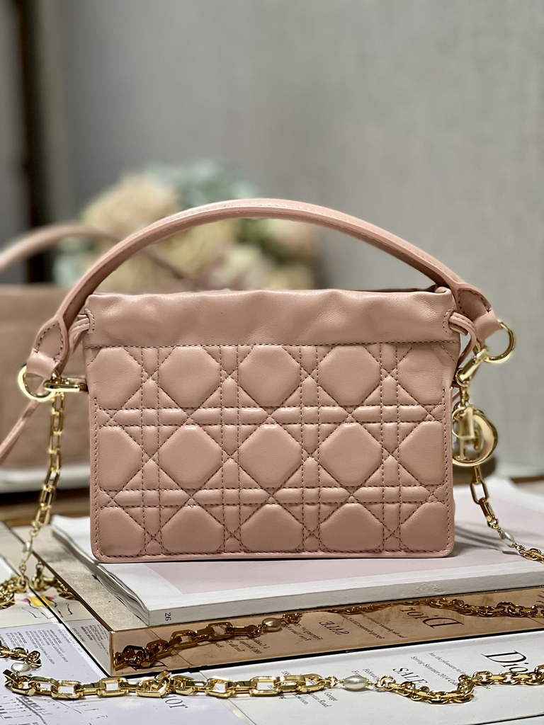 Dior S0981 Mini Lady Milly Bag Pink Cannage Lambskin - Default Title - View 2