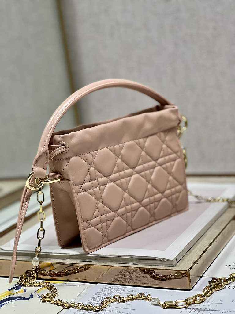 Dior S0981 Mini Lady Milly Bag Pink Cannage Lambskin - Default Title - View 3