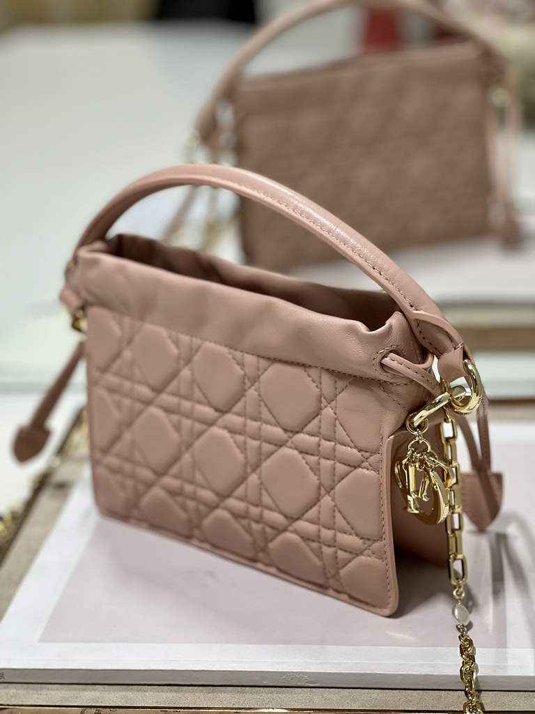 Dior S0981 Mini Lady Milly Bag Pink Cannage Lambskin - Default Title - View 5