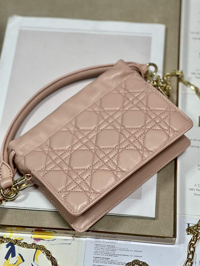 Dior S0981 Mini Lady Milly Bag Pink Cannage Lambskin - Default Title - View 6