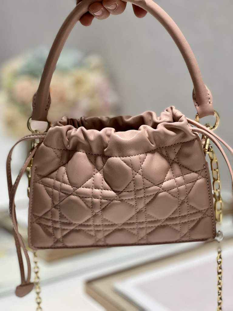 Dior S0981 Mini Lady Milly Bag Pink Cannage Lambskin - Default Title - View 1