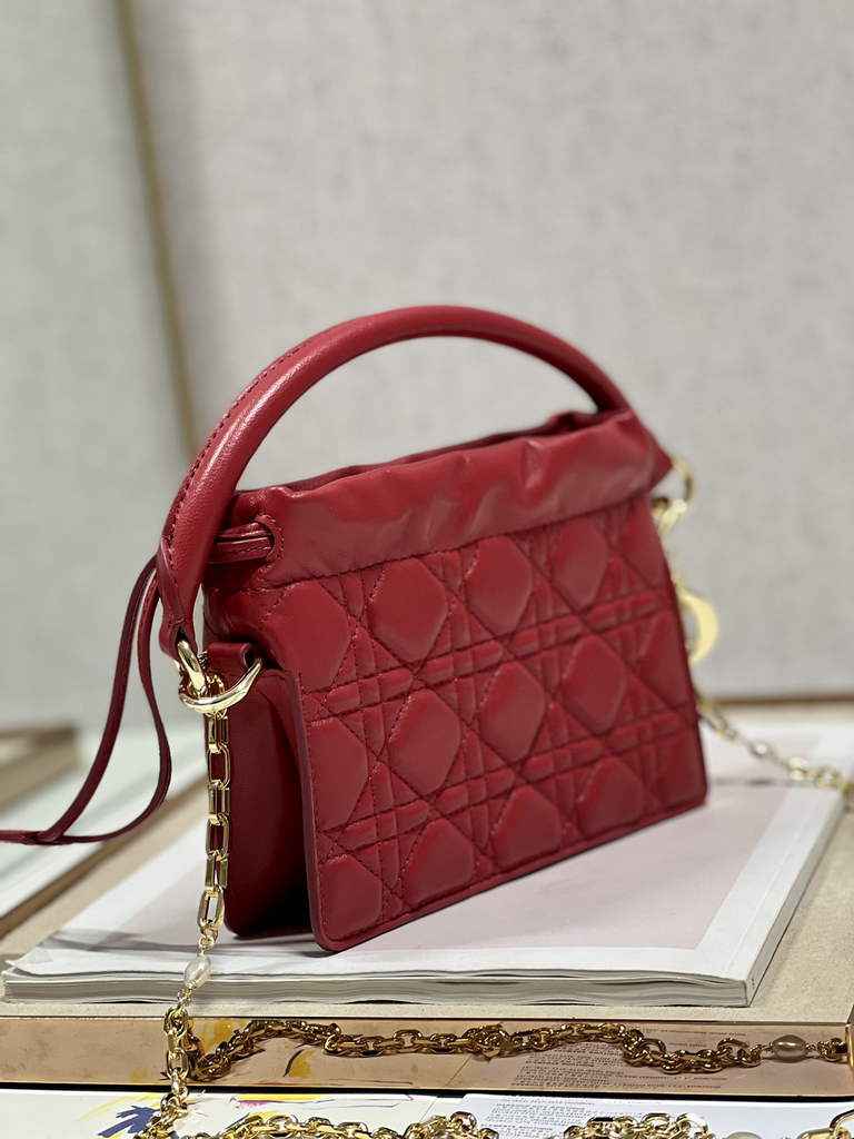 Dior S0981 Mini Lady Milly Bag Red Cannage Lambskin - Default Title - View 3