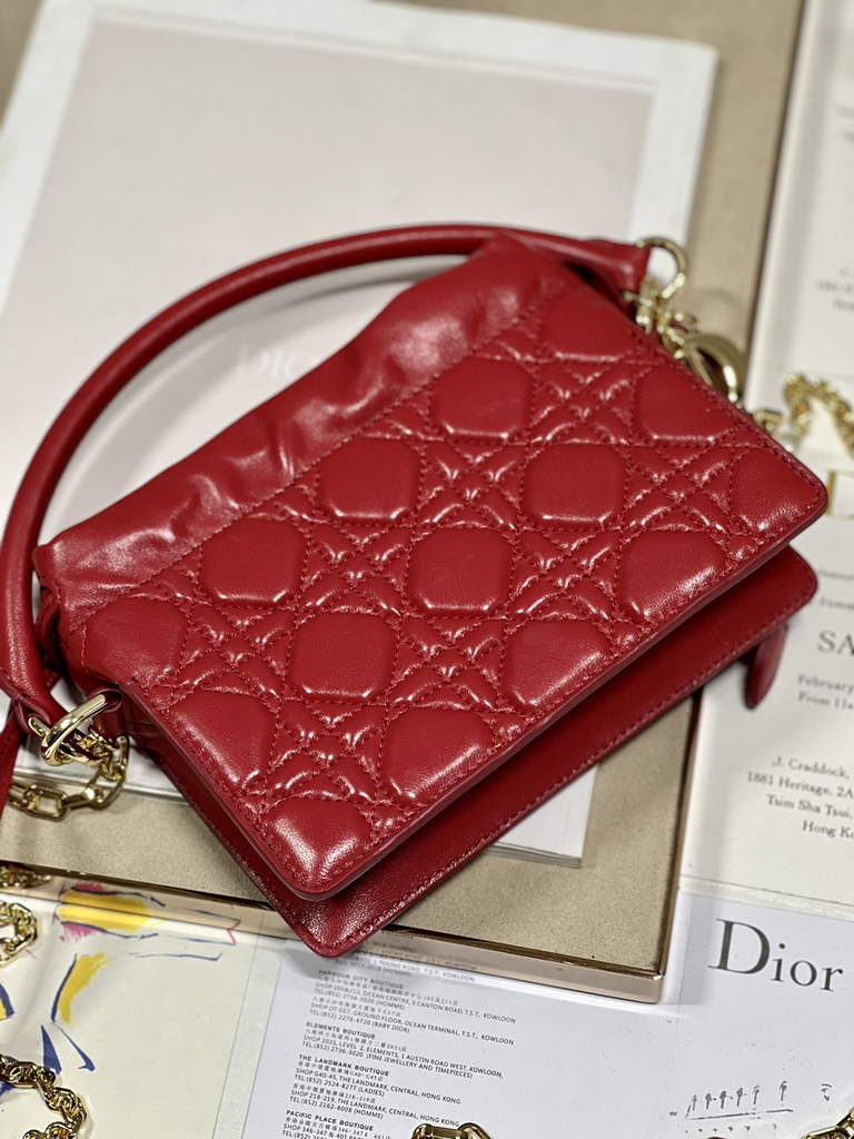 Dior S0981 Mini Lady Milly Bag Red Cannage Lambskin - Default Title - View 6