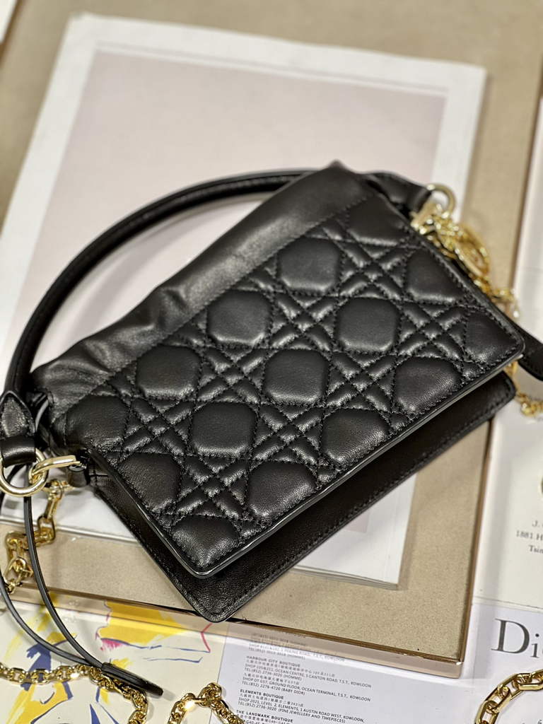 Dior S0981 Mini Lady Milly Bag Black Cannage Lambskin - Default Title - View 6