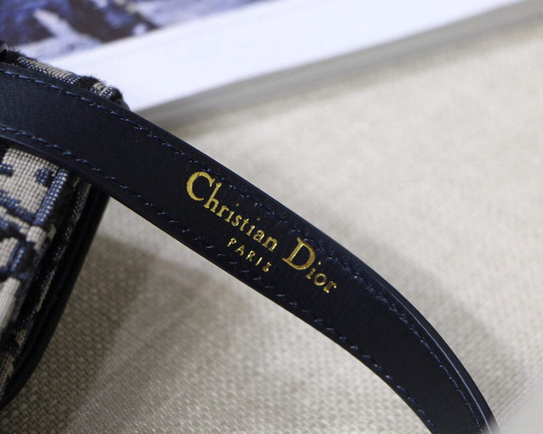 Dior S5619 Saddle Belt Bag Blue Dior Oblique Jacquard