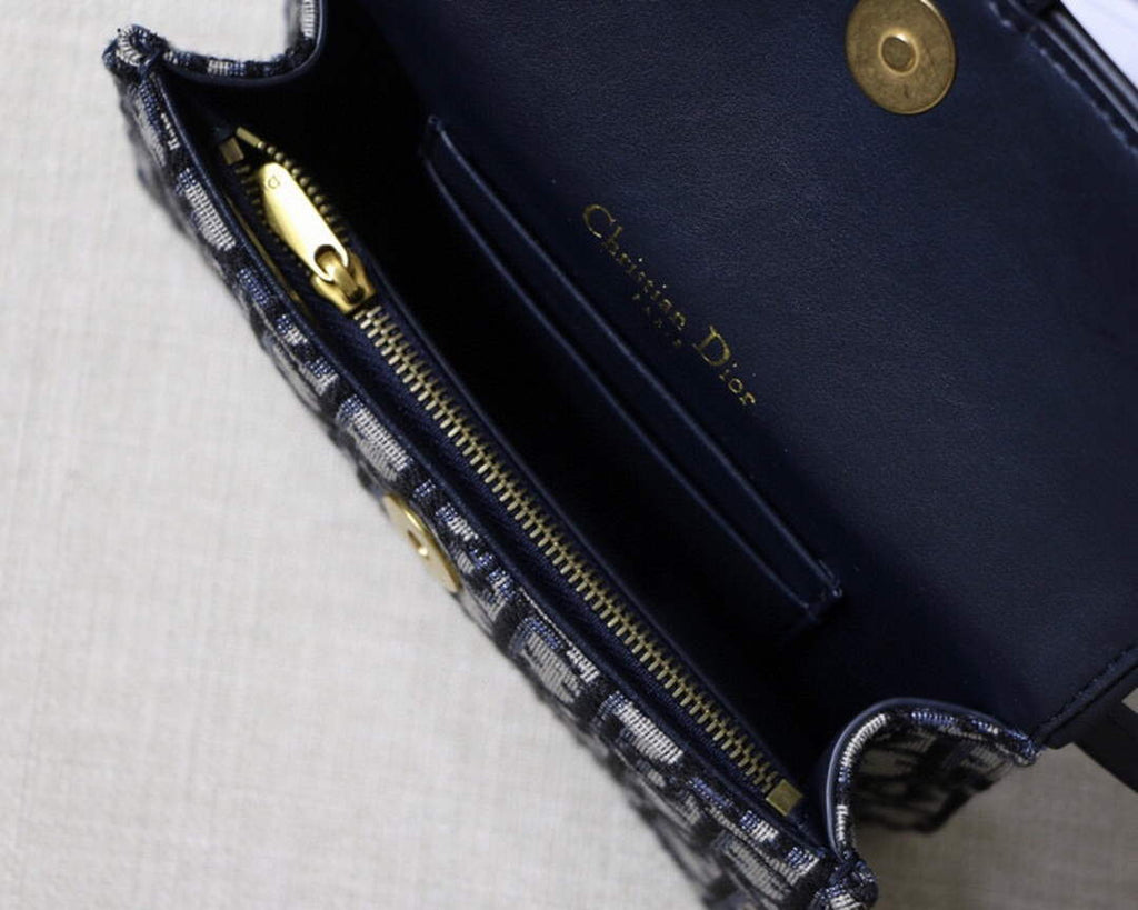 Dior S5619 Saddle Belt Bag Blue Dior Oblique Jacquard
