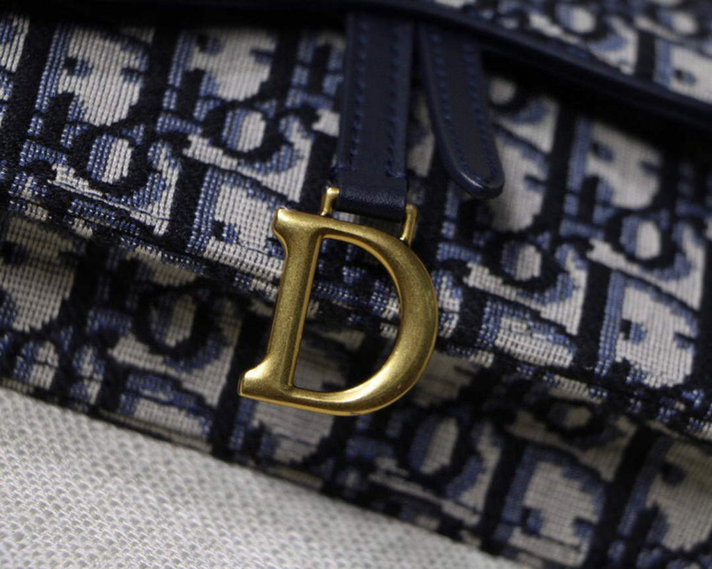 Dior S5619 Saddle Belt Bag Blue Dior Oblique Jacquard