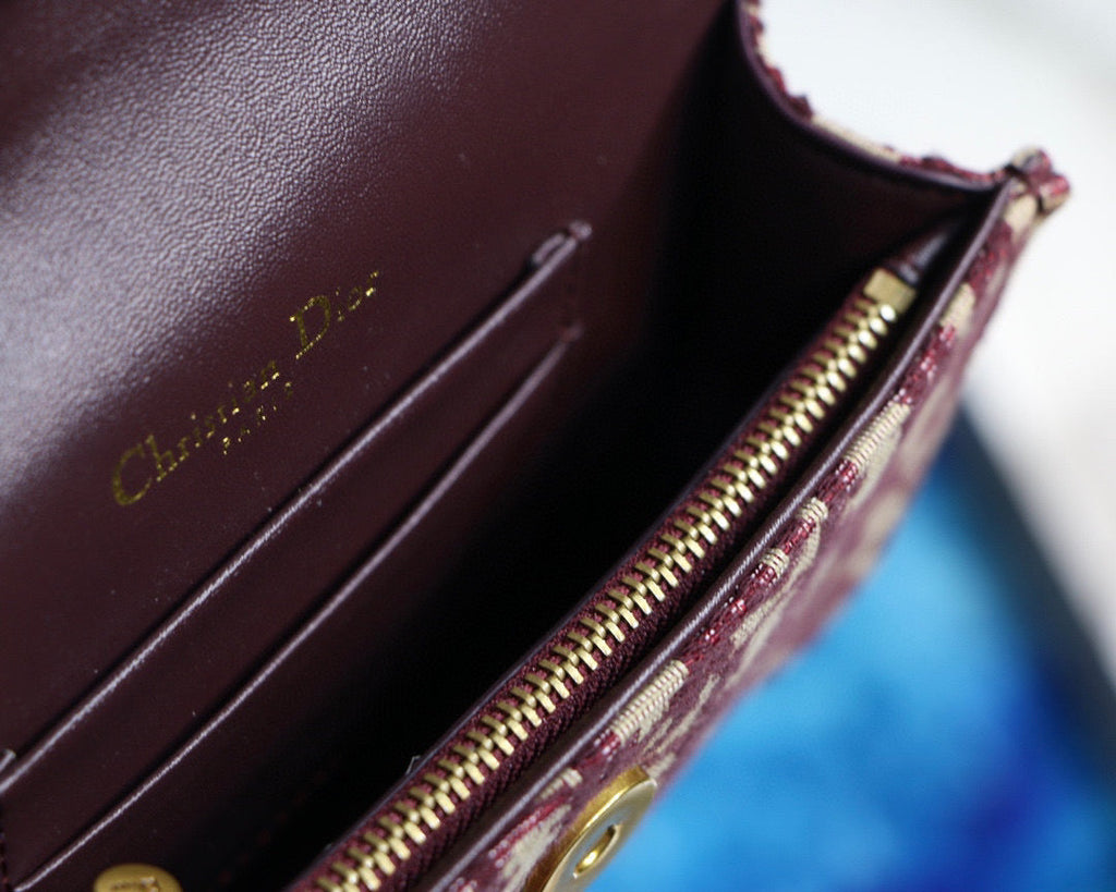 Dior S5619 Saddle Belt Bag Red Dior Oblique Jacquard