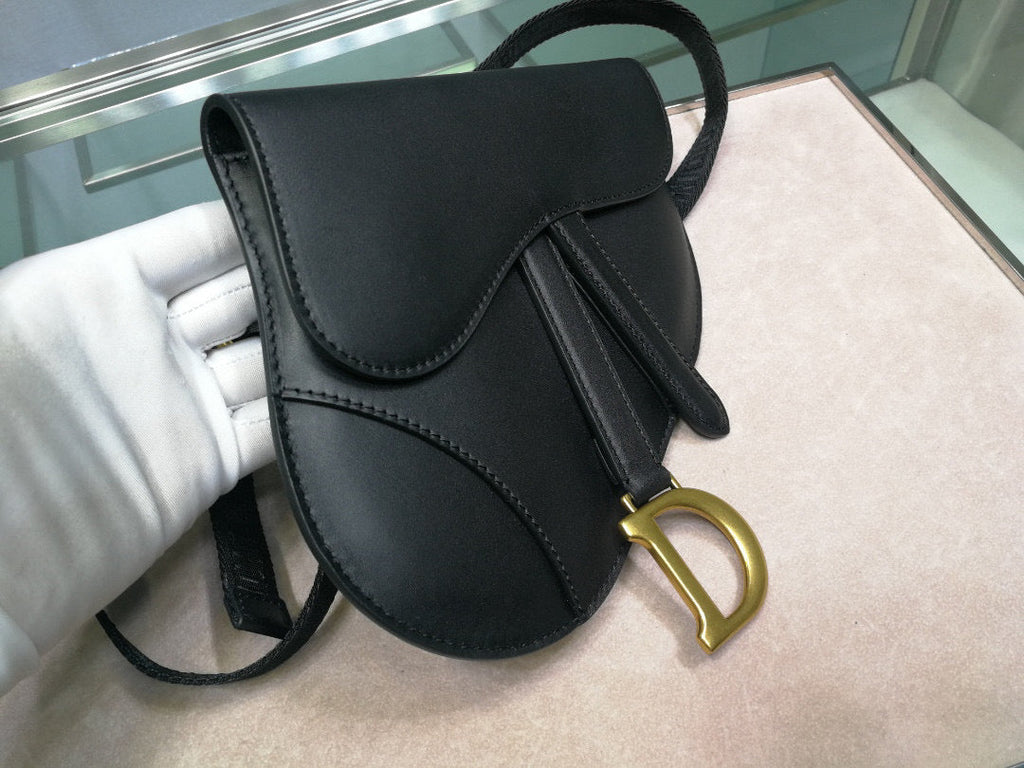 Dior S5632 Saddle Belt Bag Black Goat leather