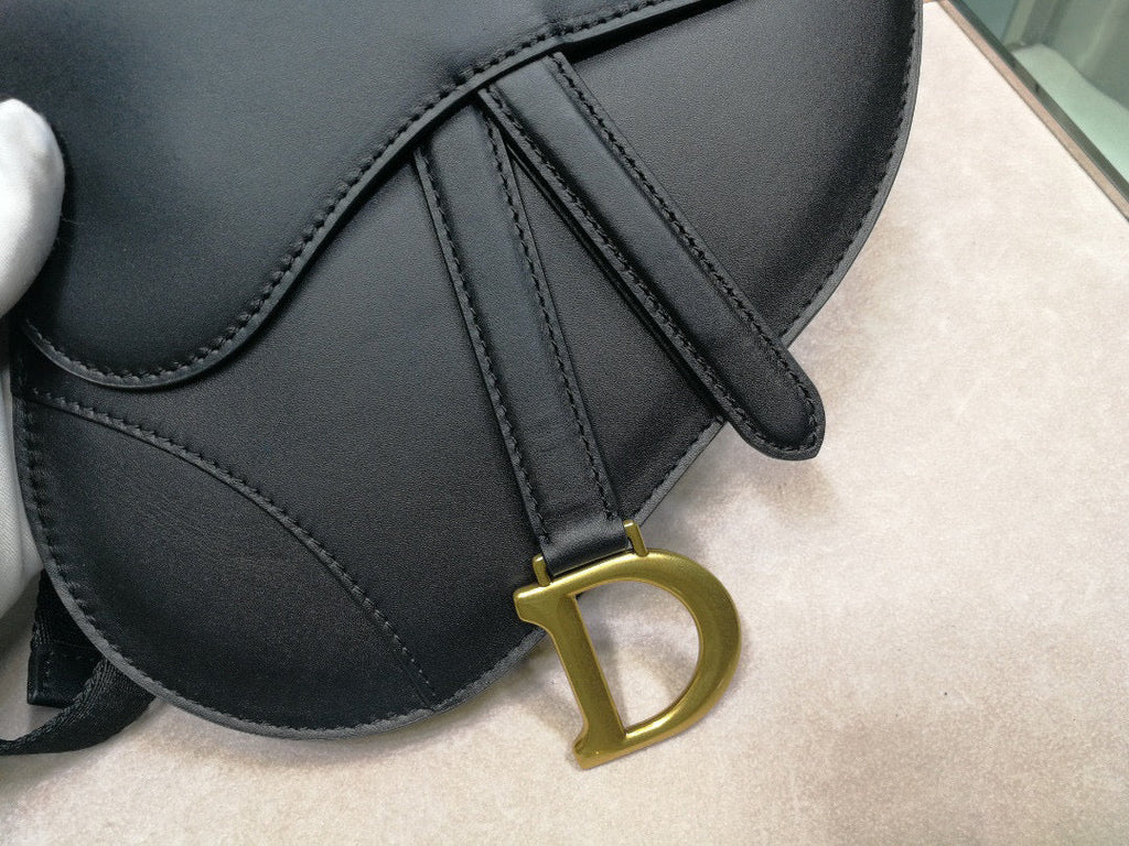 Dior S5632 Saddle Belt Bag Black Goat leather