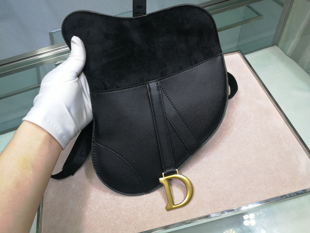 Dior S5632 Saddle Belt Bag Black Goat leather