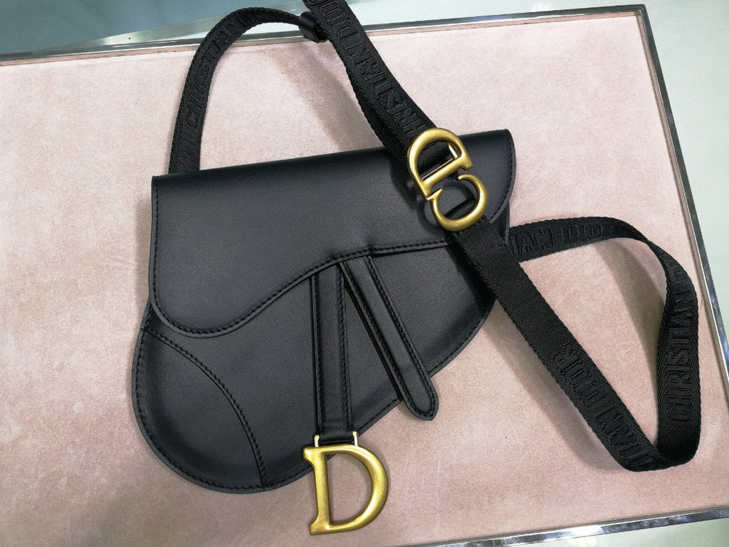 Dior S5632 Saddle Belt Bag Black Goat leather