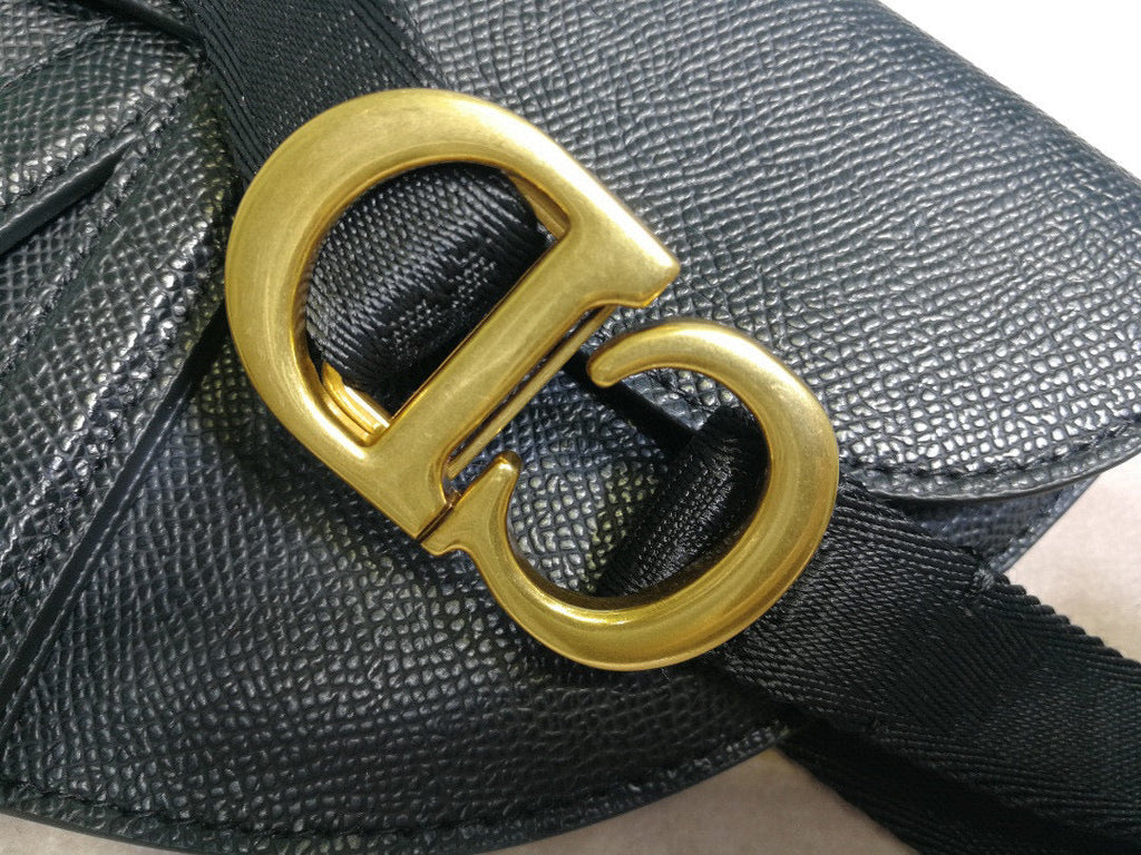 Dior S5632 Saddle Belt Bag Black grained calfskin