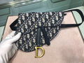Dior S5632 Saddle Belt Bag Blue Dior Oblique Jacquard