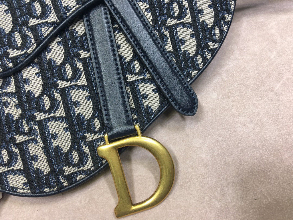 Dior S5632 Saddle Belt Bag Blue Dior Oblique Jacquard