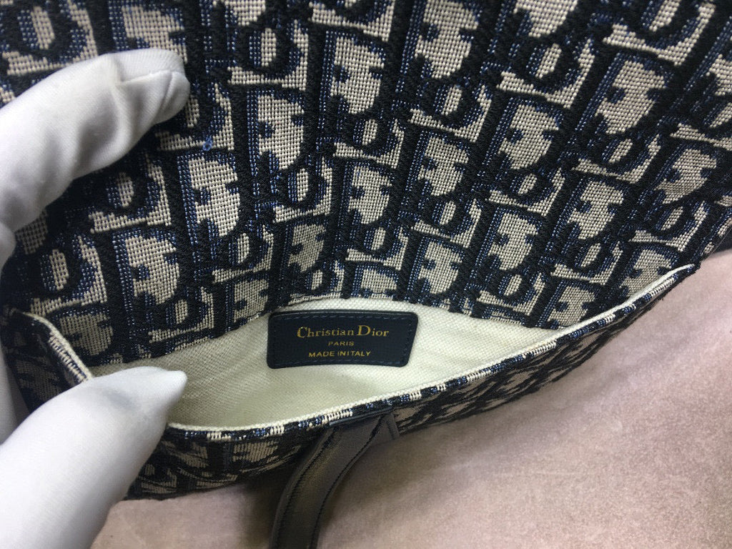 Dior S5632 Saddle Belt Bag Blue Dior Oblique Jacquard