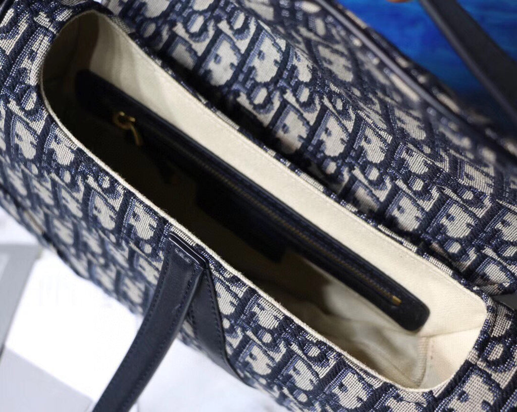 Dior M0447 Mini Saddle Bag Blue Dior Oblique Jacquard