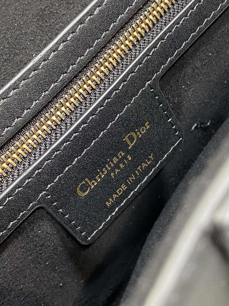 Dior Saddle Bag with Strap M0455 Black Smooth Calfskin
