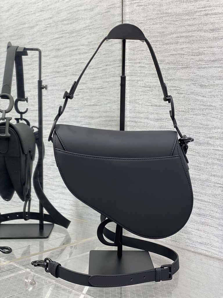 Dior Saddle Bag with Strap M0455 Black Ultramatte Calfskin