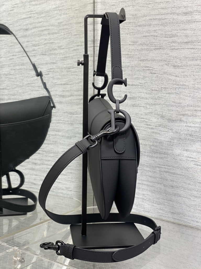 Dior Saddle Bag with Strap M0455 Black Ultramatte Calfskin