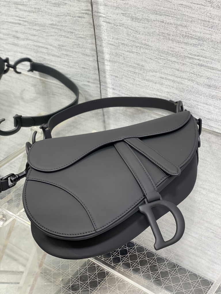 Dior Saddle Bag with Strap M0455 Black Ultramatte Calfskin
