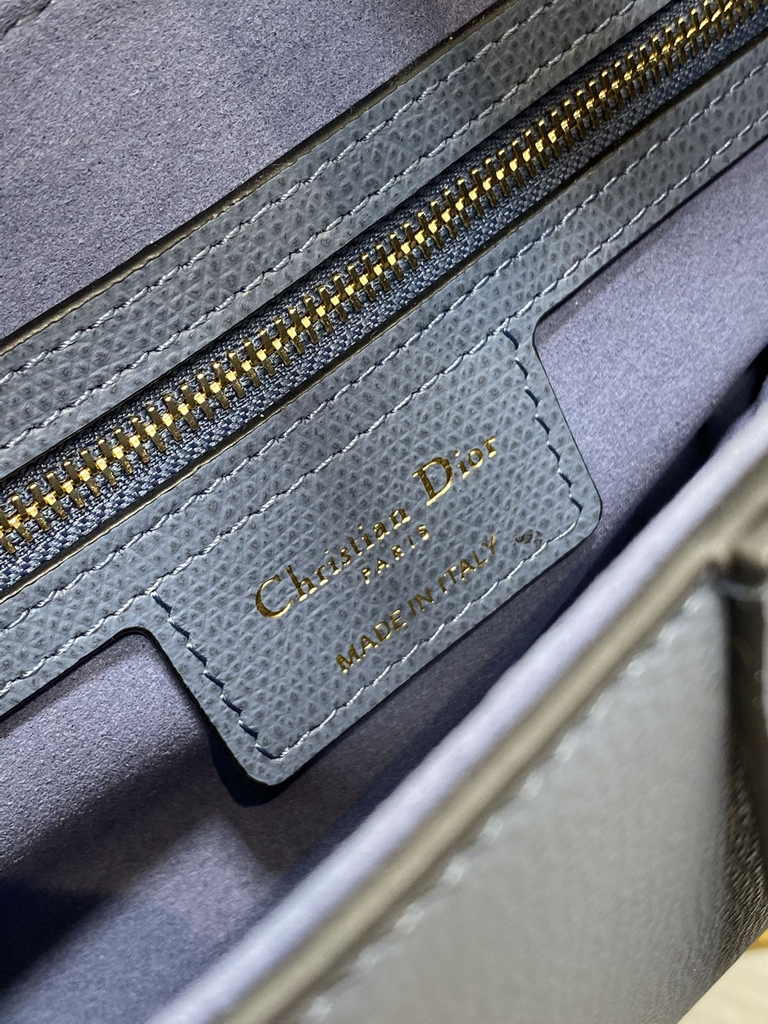 Dior Saddle Bag with Strap M0455 Grained Calfskin Blue