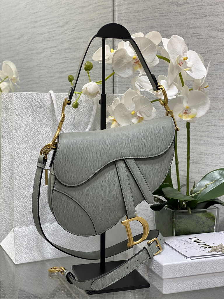 26. Dior Saddle Bag with strap M0455 curved flap and asymmetric lines