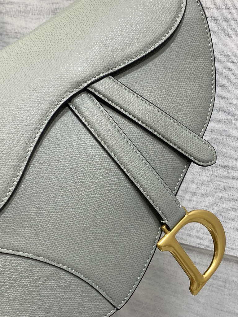 Dior Saddle Bag with Strap M0455 Green Grained Calfskin