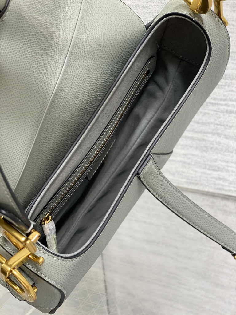 Dior Saddle Bag with Strap M0455 Green Grained Calfskin