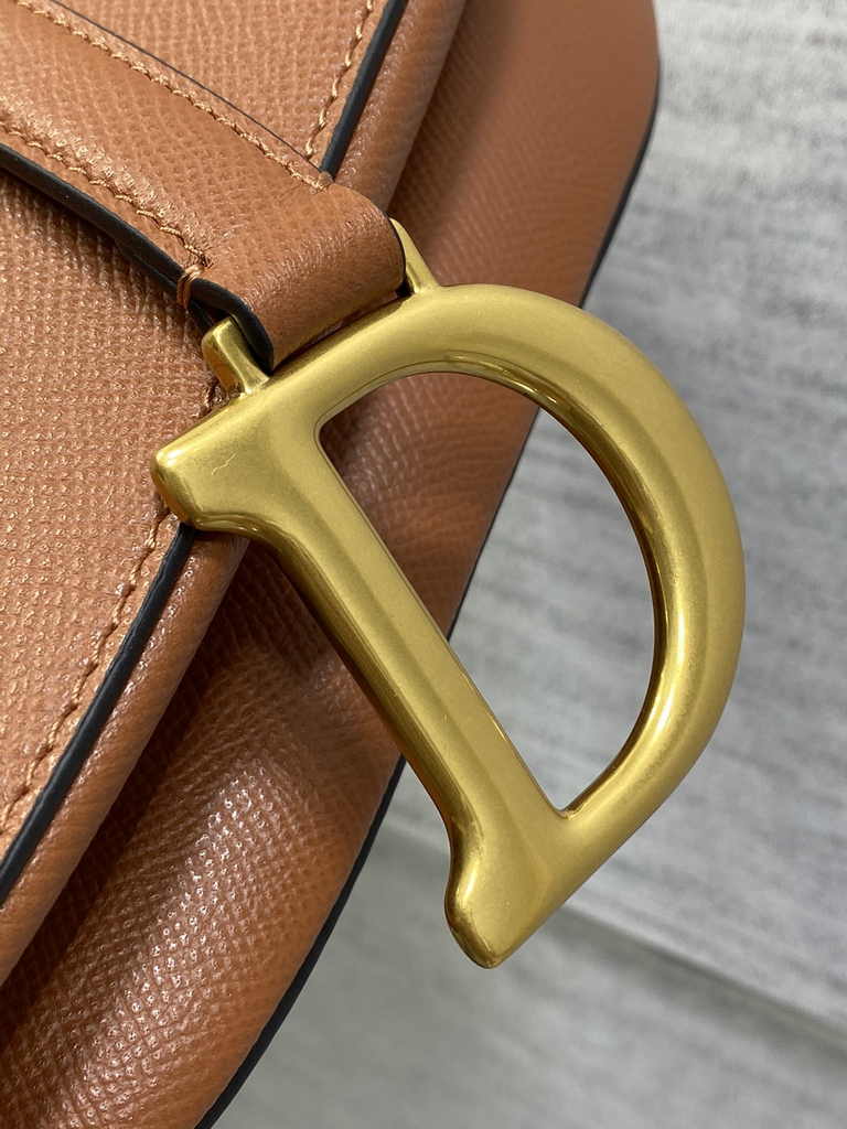 Dior Saddle Bag with Strap M0455 Tan Grained Calfskin