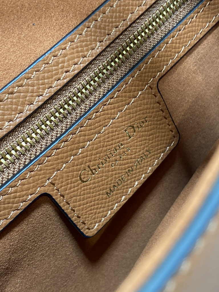 Dior Saddle Bag with Strap M0455 Tan Grained Calfskin