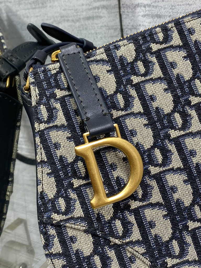 Dior Saddle Rodeo Pouch S5909 Blue Dior Oblique Jacquard