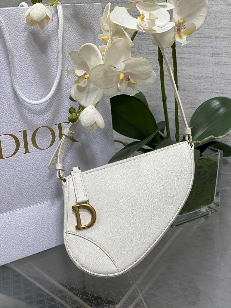 Dior Saddle Shoulder Pouch S5909 Latte Goatskin