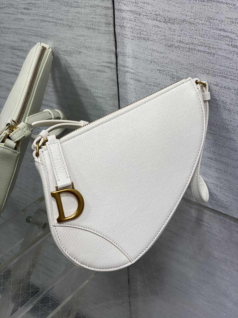 Dior Saddle Shoulder Pouch S5909 Latte Goatskin