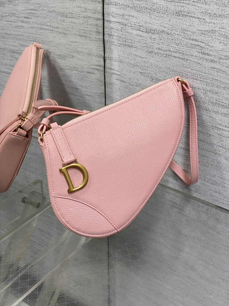 Dior Saddle Shoulder Pouch S5909 Melocoton Pink Goatskin
