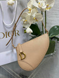 Dior Saddle Shoulder Pouch S5909 Biscuit Goatskin