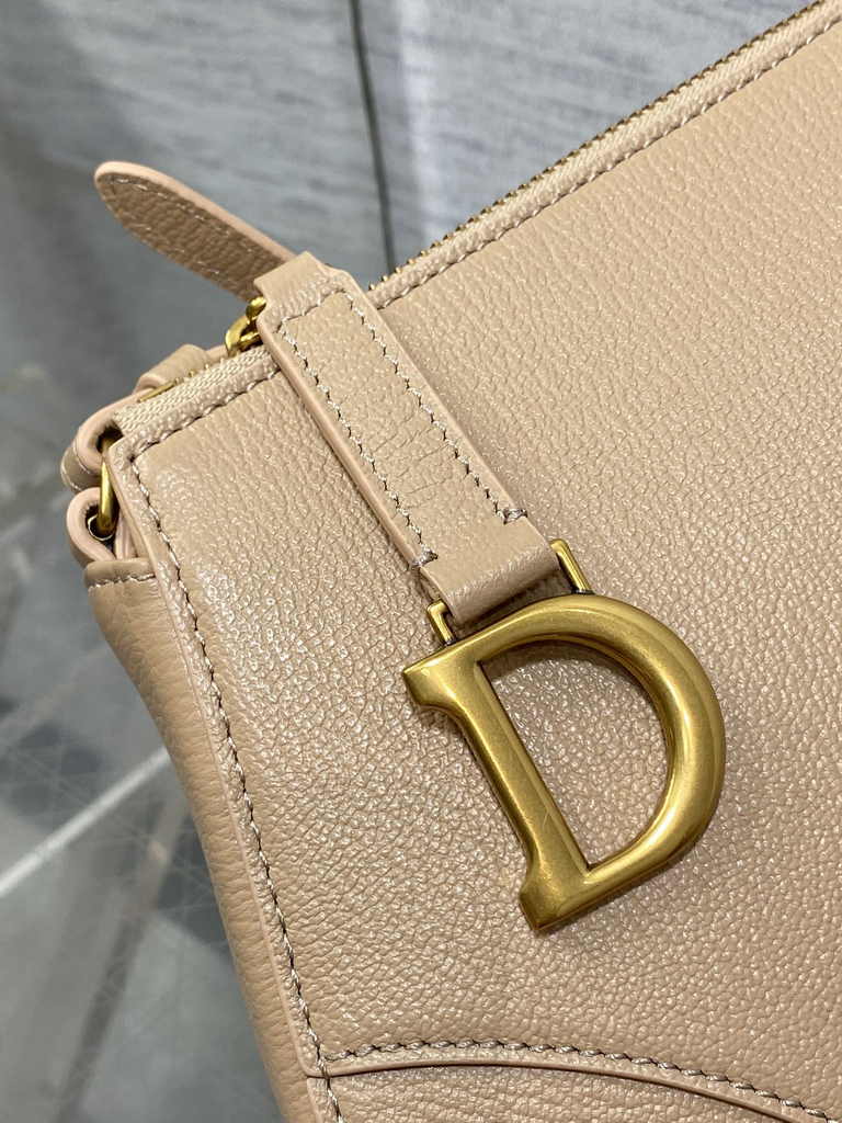 Dior Saddle Shoulder Pouch S5909 Biscuit Goatskin