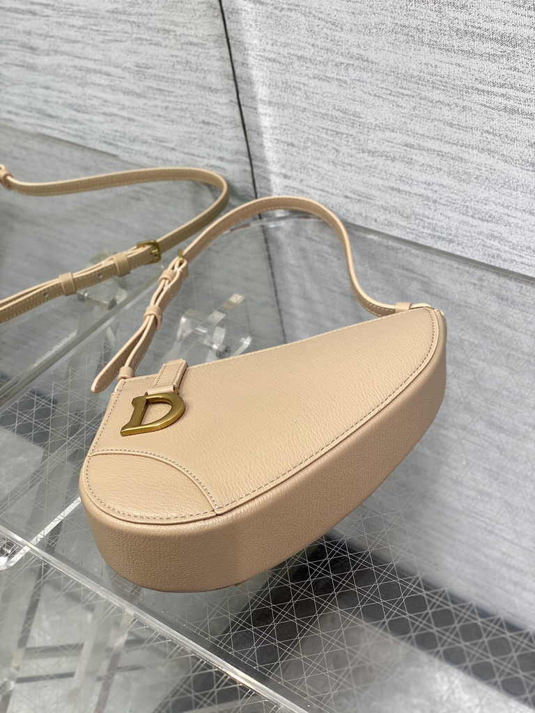 Dior Saddle Shoulder Pouch S5909 Biscuit Goatskin