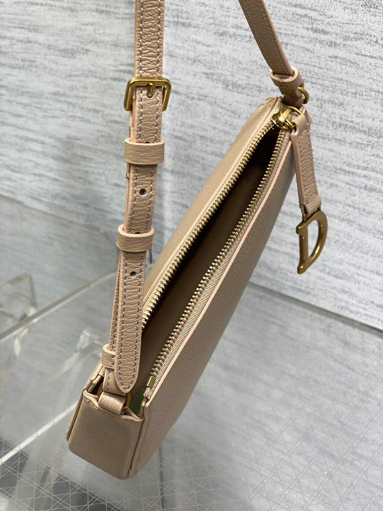 Dior Saddle Shoulder Pouch S5909 Biscuit Goatskin