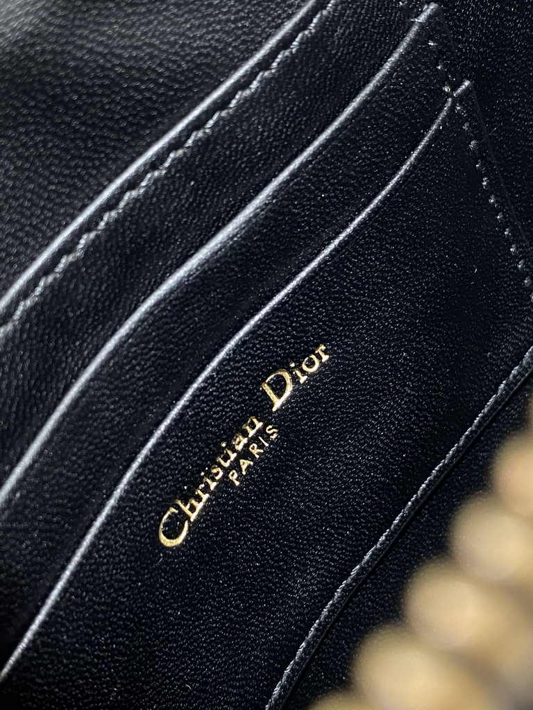 Dior Saddle Shoulder Pouch S5909 Black Goatskin