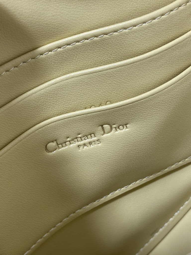 Dior Saddle Shoulder Pouch S5909 Pastel Yellow Goatskin
