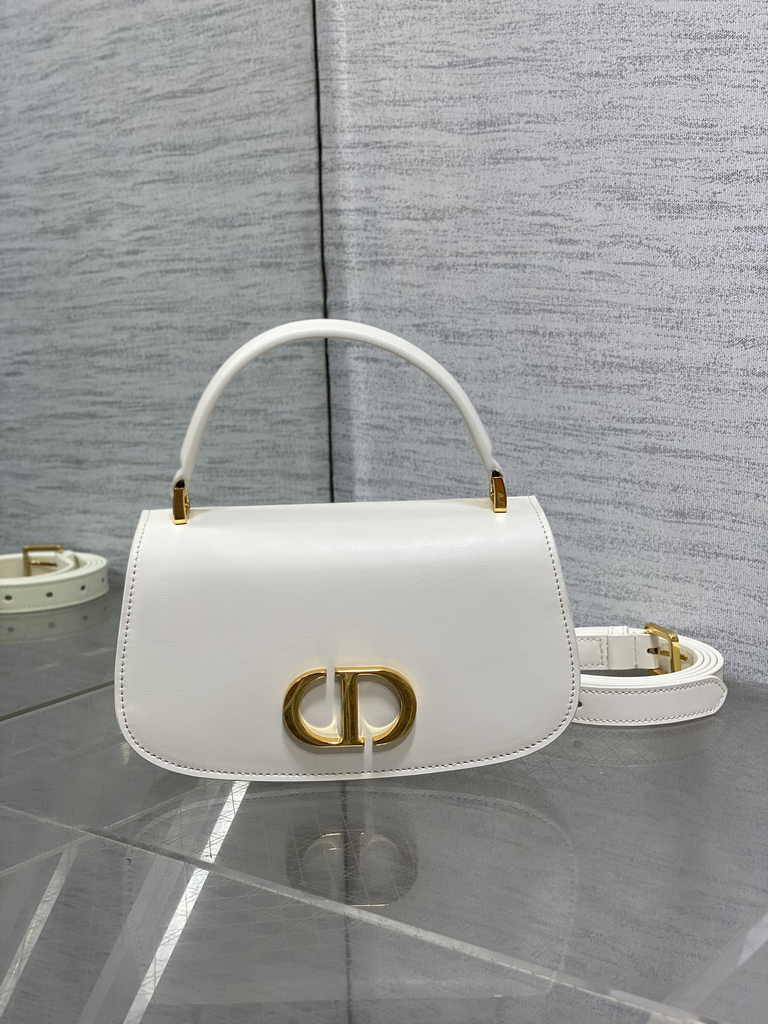 Dior Small 30 Montaigne Avenue Top Handle Bag M9370 White Ribbed Calfskin - Default Title - View 2